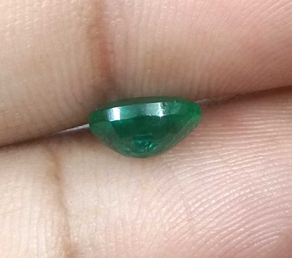 1.33ct GSI USA Certified Deep Green Oval Cut Zambian Emerald 