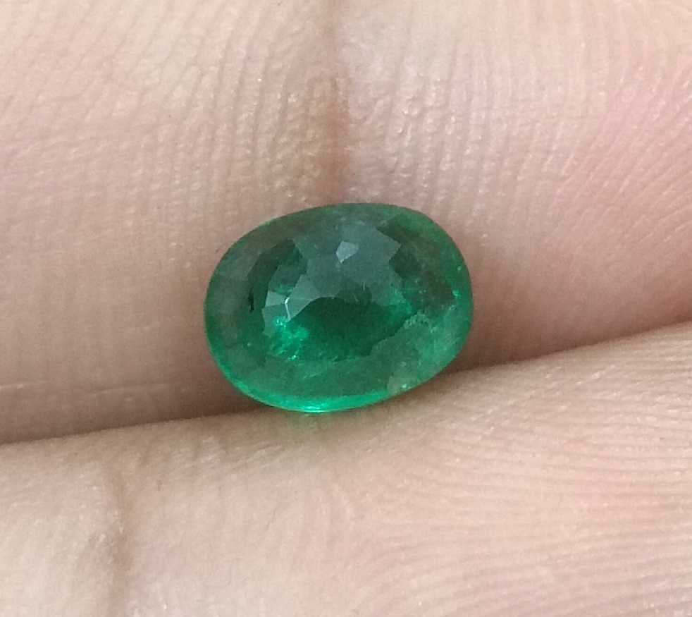 1.33ct GSI USA Certified Deep Green Oval Cut Zambian Emerald 