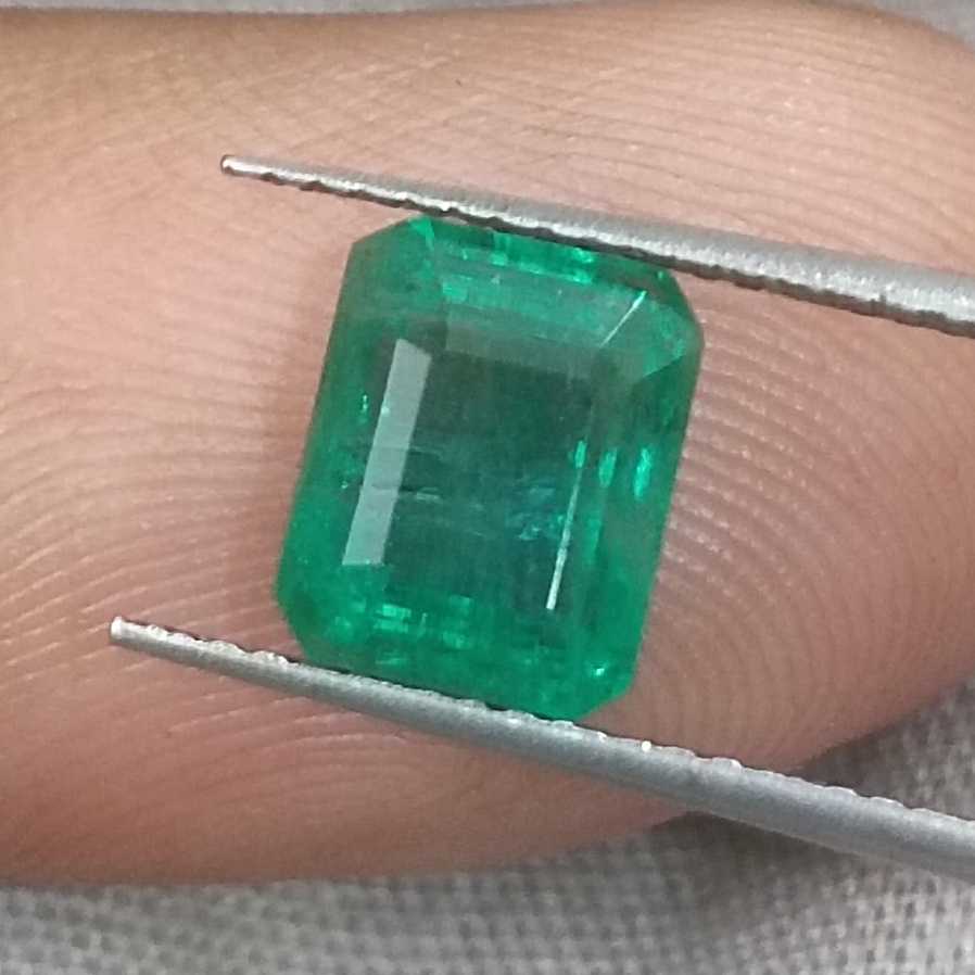 2.01ct GSI Certified Emerald Cut Zambian Emerald /