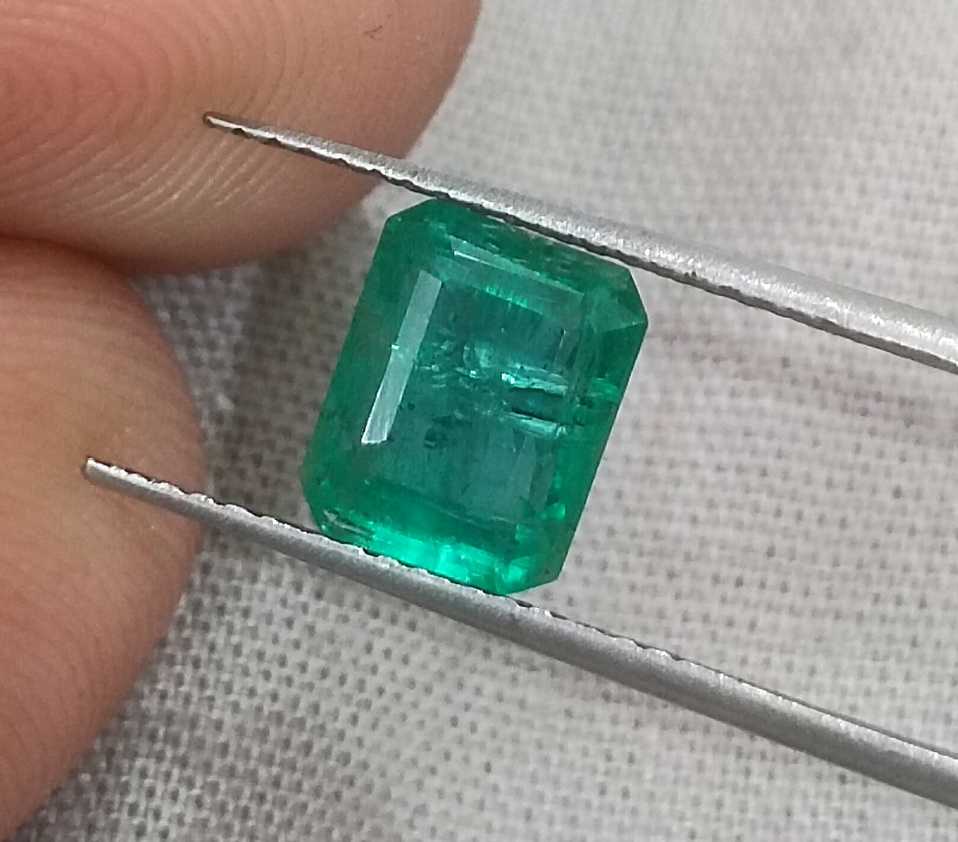 2.01ct GSI Certified Emerald Cut Zambian Emerald 