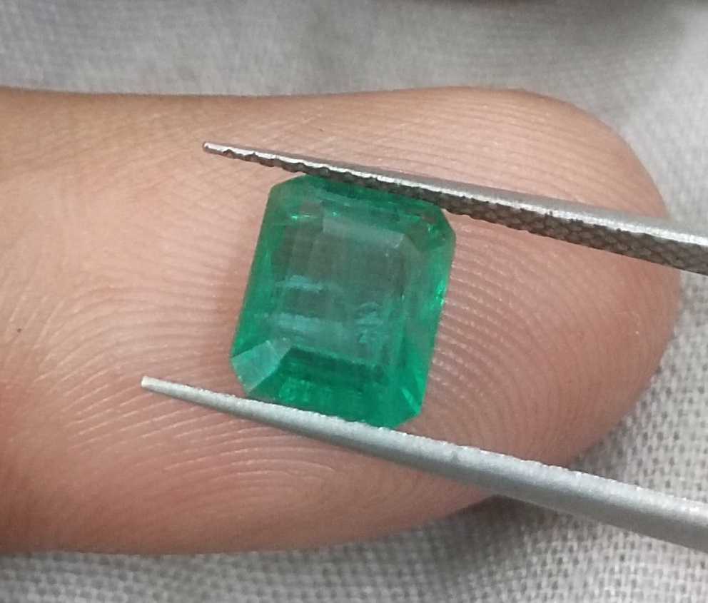 2.01ct GSI Certified Emerald Cut Zambian Emerald 