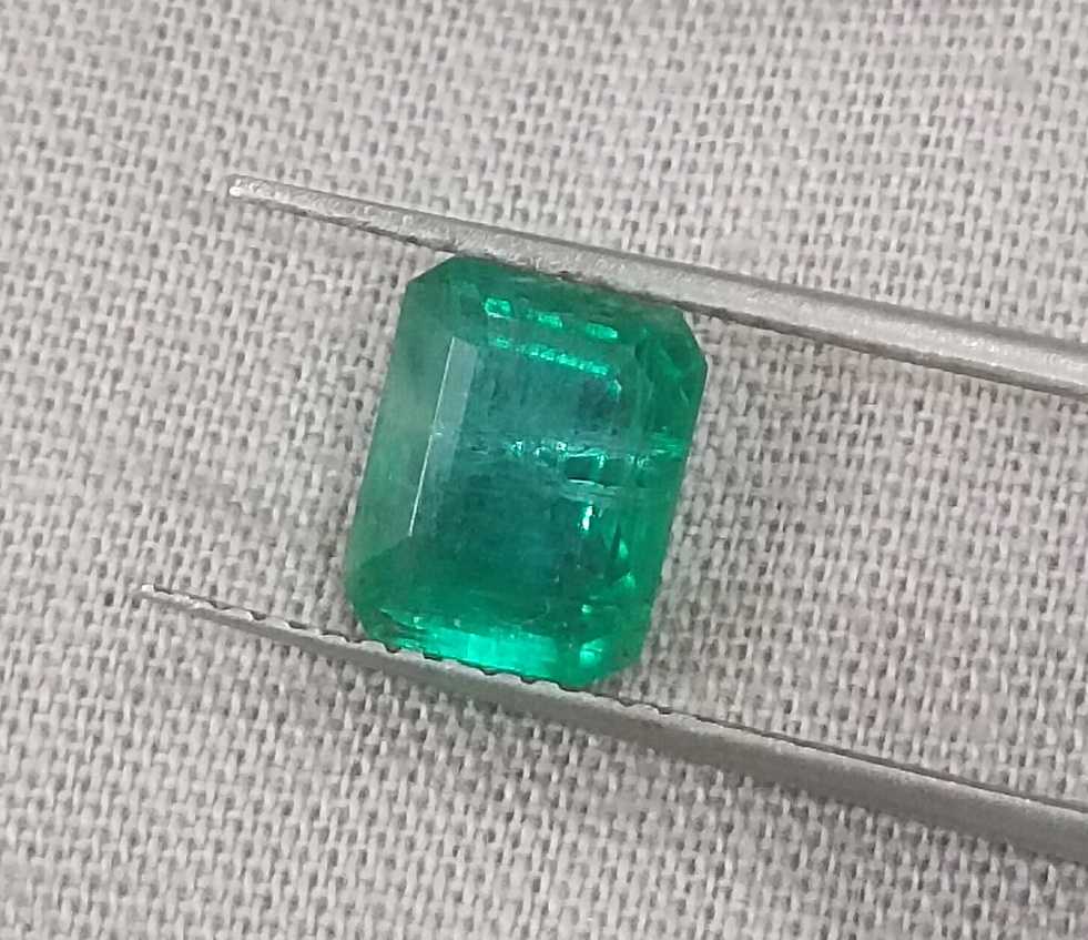 2.01ct GSI Certified Emerald Cut Zambian Emerald 