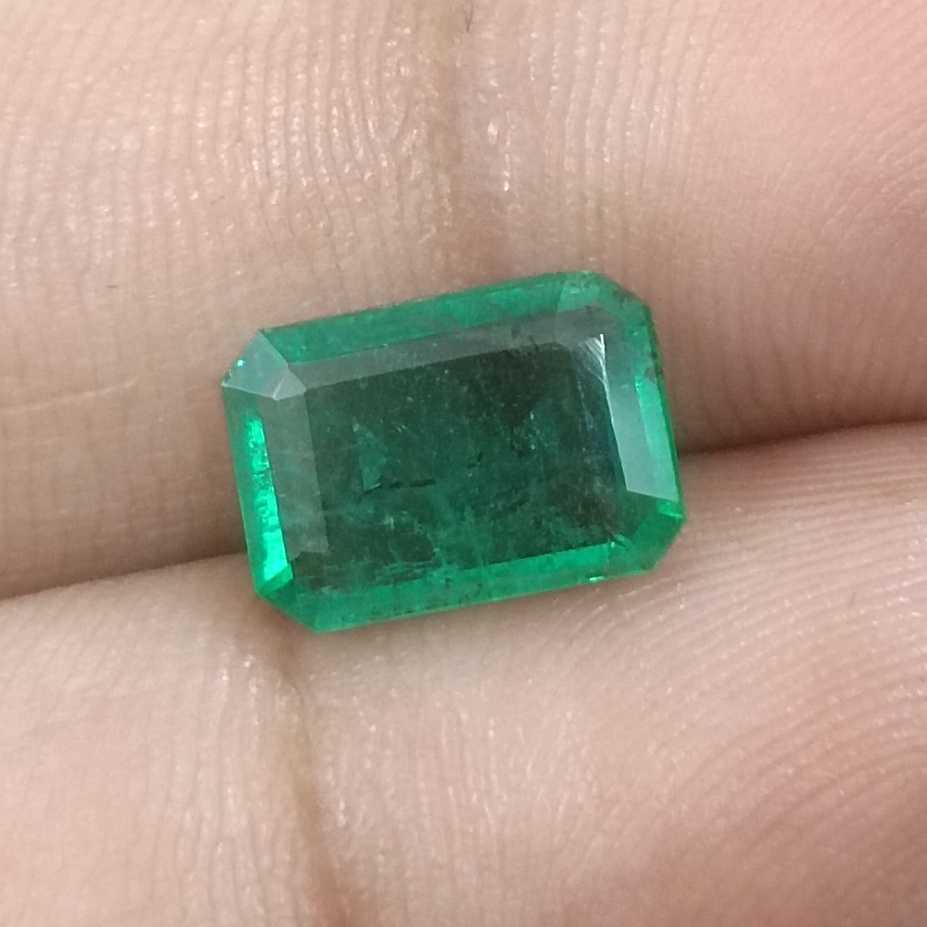 2.73ct GSI USA certified medium deep spring green octagon Zambian emerald/
