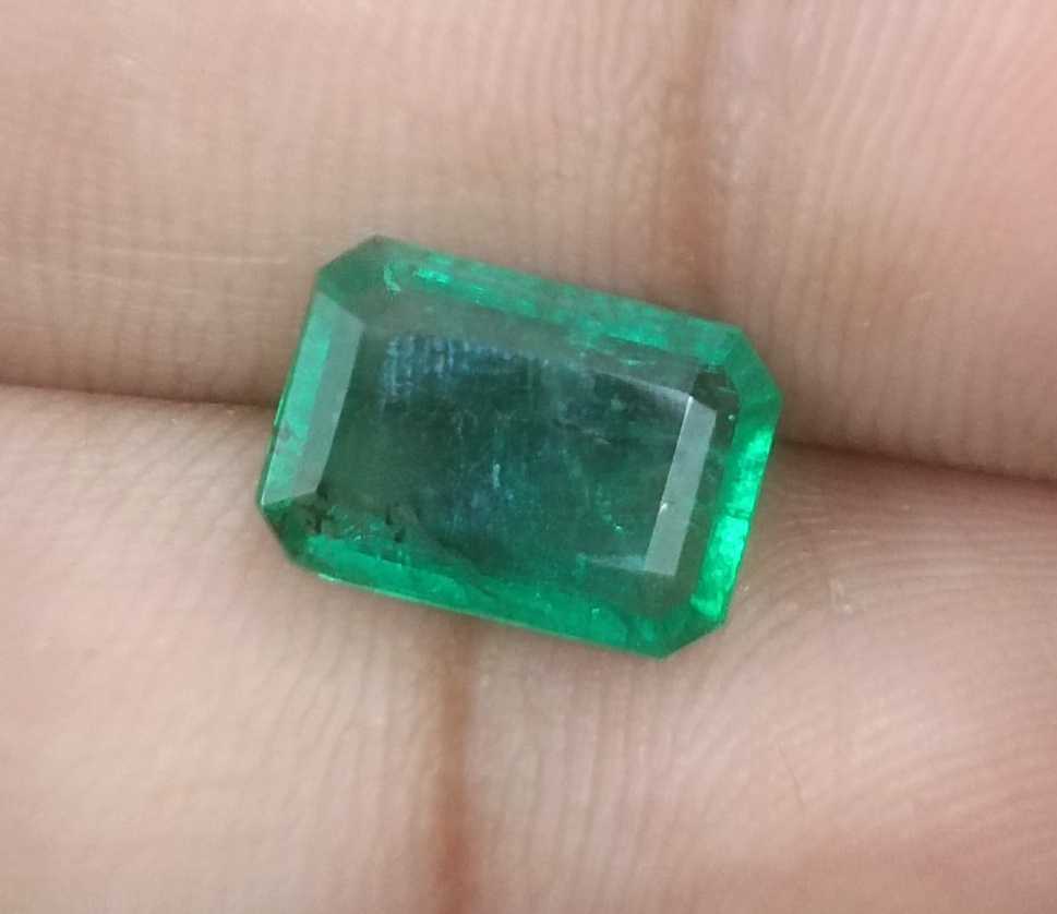 2.73ct GSI USA certified medium deep spring green octagon Zambian emerald