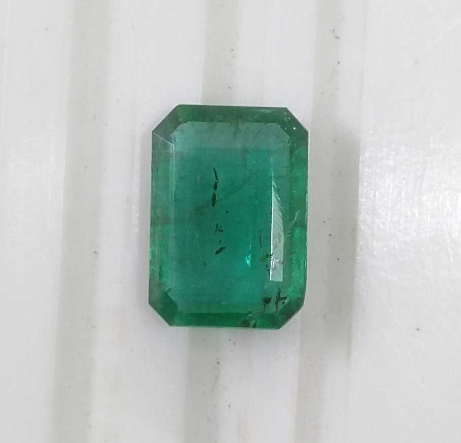 2.73ct GSI USA certified medium deep spring green octagon Zambian emerald
