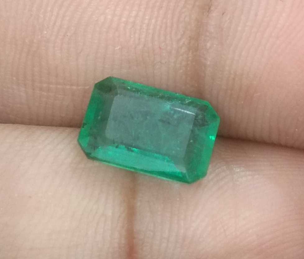2.73ct GSI USA certified medium deep spring green octagon Zambian emerald