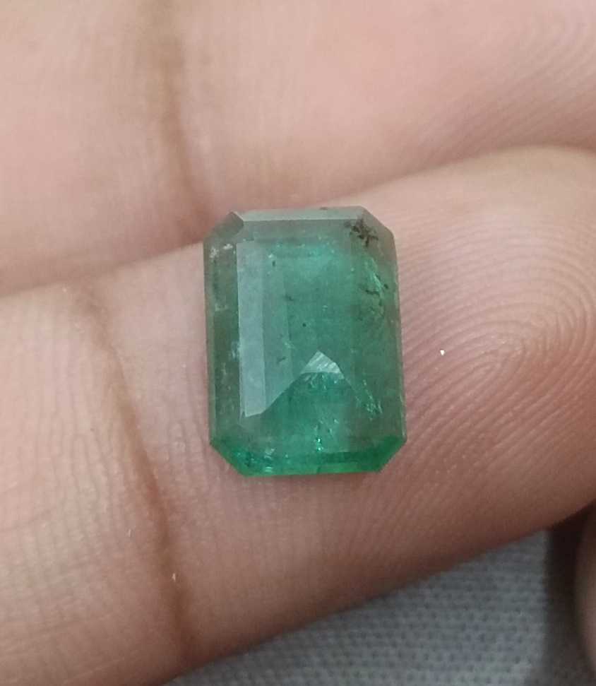 2.73ct GSI USA certified medium deep spring green octagon Zambian emerald