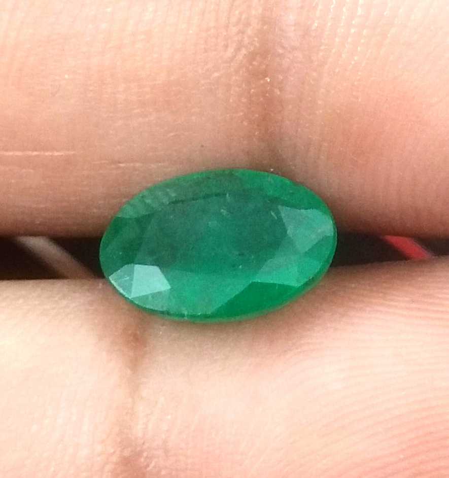 2.41ct GSI certified deep green oval cut Zambian emerald 