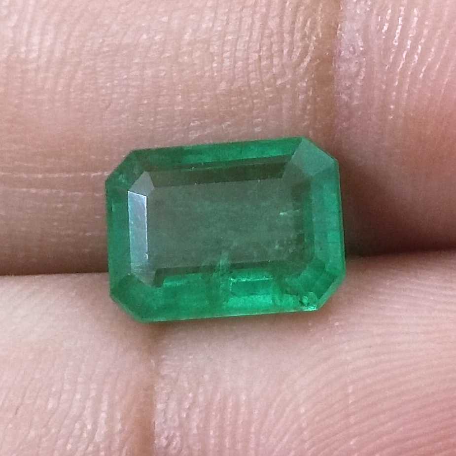 2.76ct GSI certified medium green emerald cut Zambian emerald /