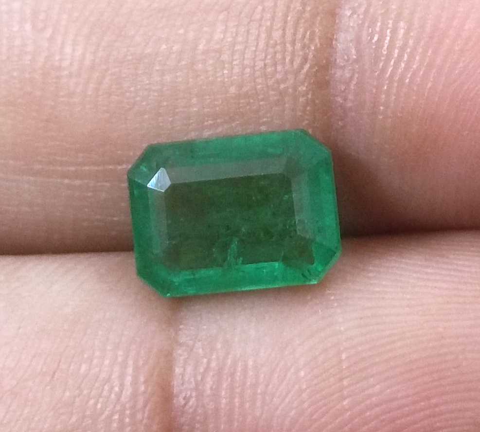 2.76ct GSI certified medium green emerald cut Zambian emerald 