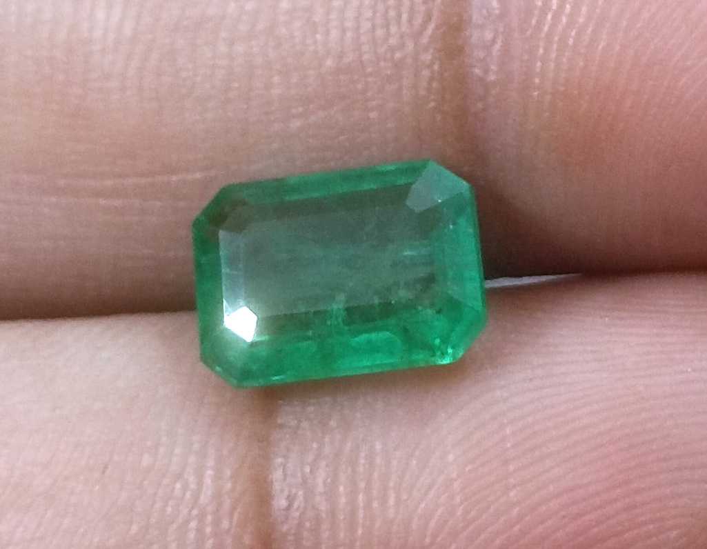 2.76ct GSI certified medium green emerald cut Zambian emerald 