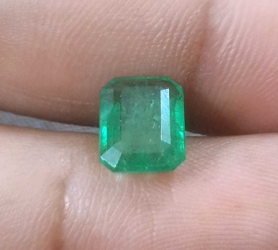 2.76ct GSI certified medium green emerald cut Zambian emerald 