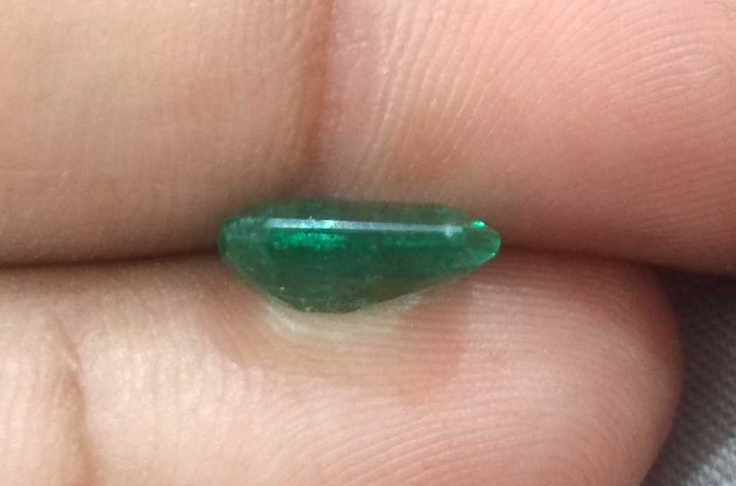 2.35ct GSI certified medium green emerald cut Zambian emerald