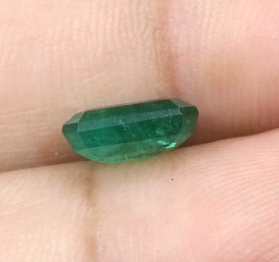 2.58ct GSI certified medium deep green emerald cut Zambian emerald 