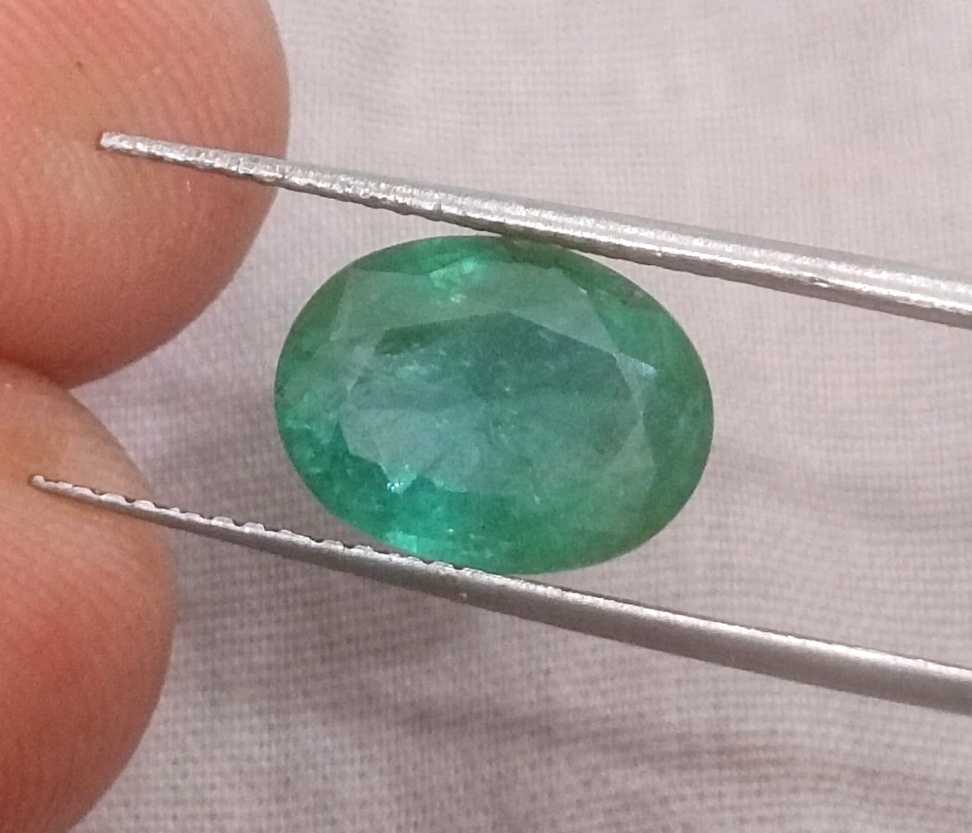 3.82ct GSI certified medium green emerald cut Zambian emerald 
