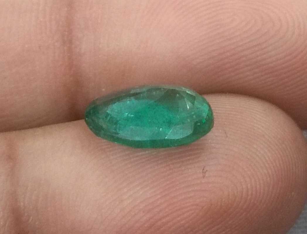 2.41ct GSI certified deep green Zambian emerald oval cut 