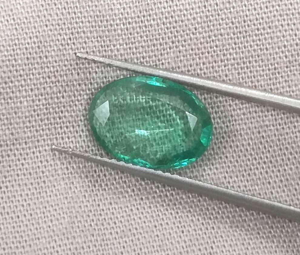 2.74ct GSI USA certified oval cut Zambian Emerald 