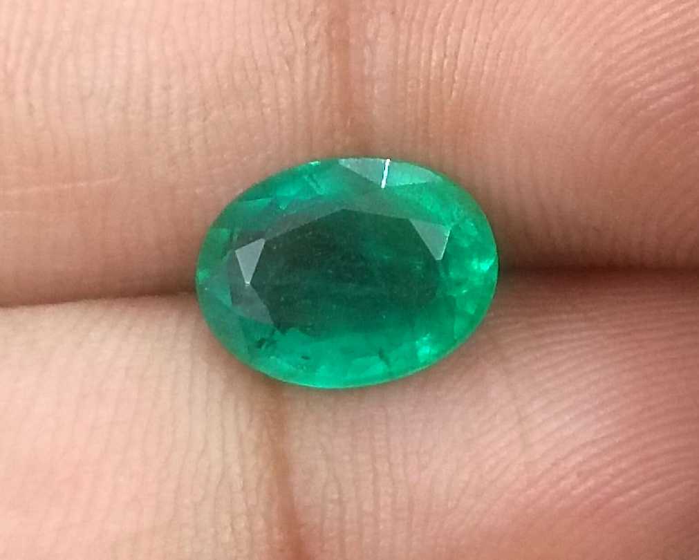 2.52ct GSI USA certified oval cut Zambian emerald 