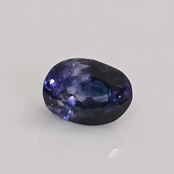 1.58cts USA certified natural non heated shiny deep dark blue oval mix sapphire /