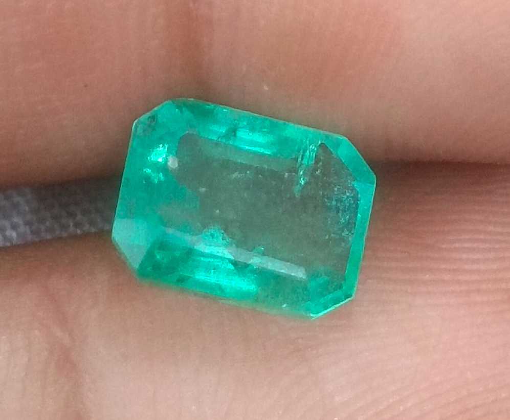 2.03ct GSI USA certified emerald cut Pastel green emerald