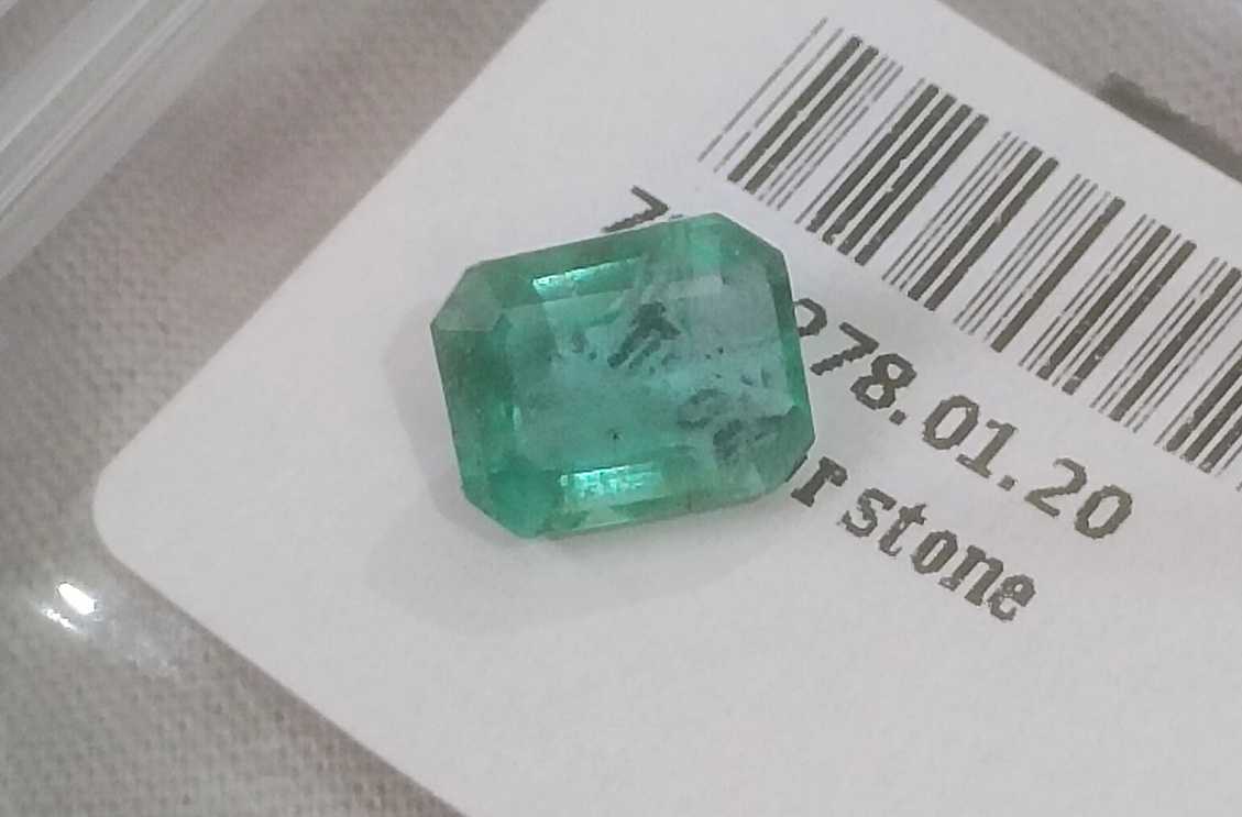 2.03ct GSI USA certified emerald cut Pastel green emerald