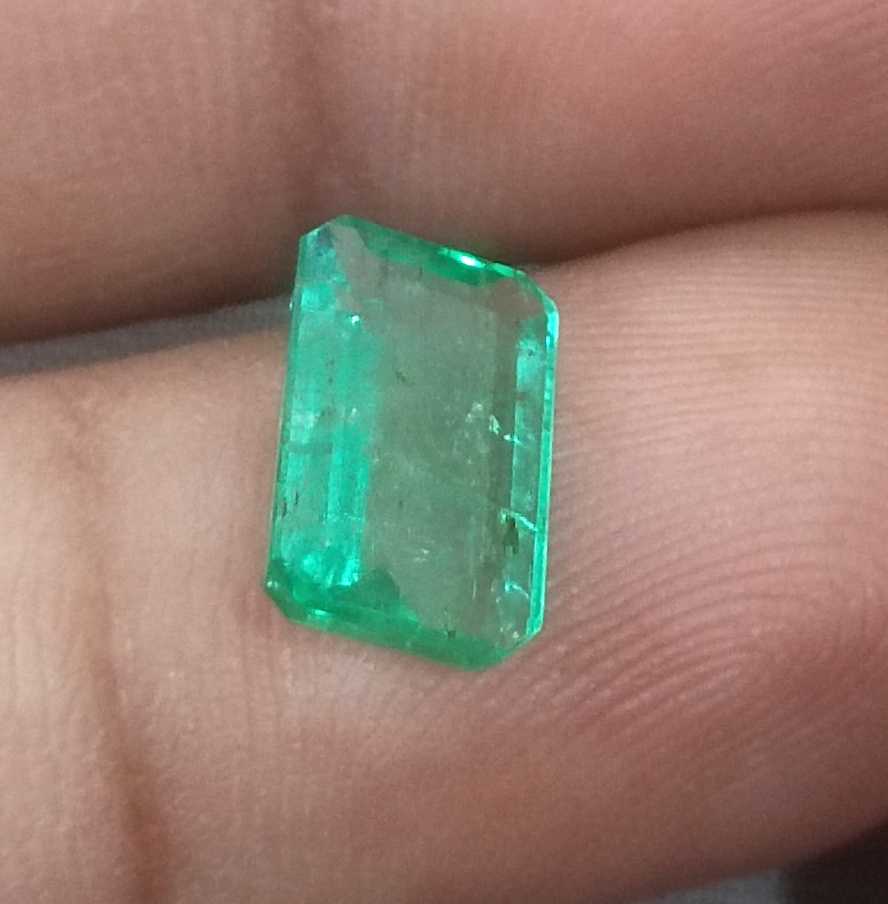 2.05ct GSI certified medium Light green Panjshir Emerald emerald cut