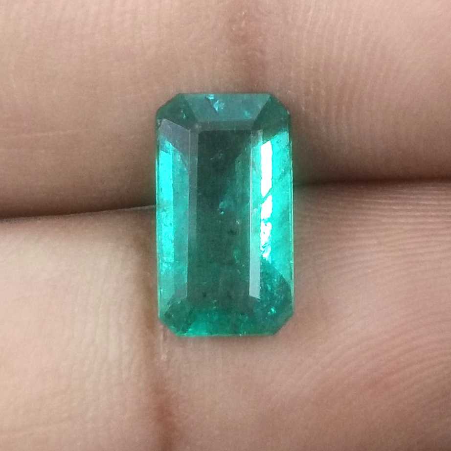 2.90ct GSI USA certified medium deep green Zambian emerald stone/