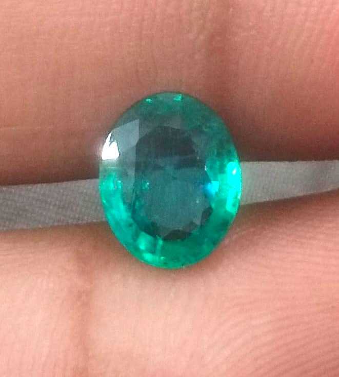 1.70ct GSI certified medium deep green oval cut Zambian Emerald /