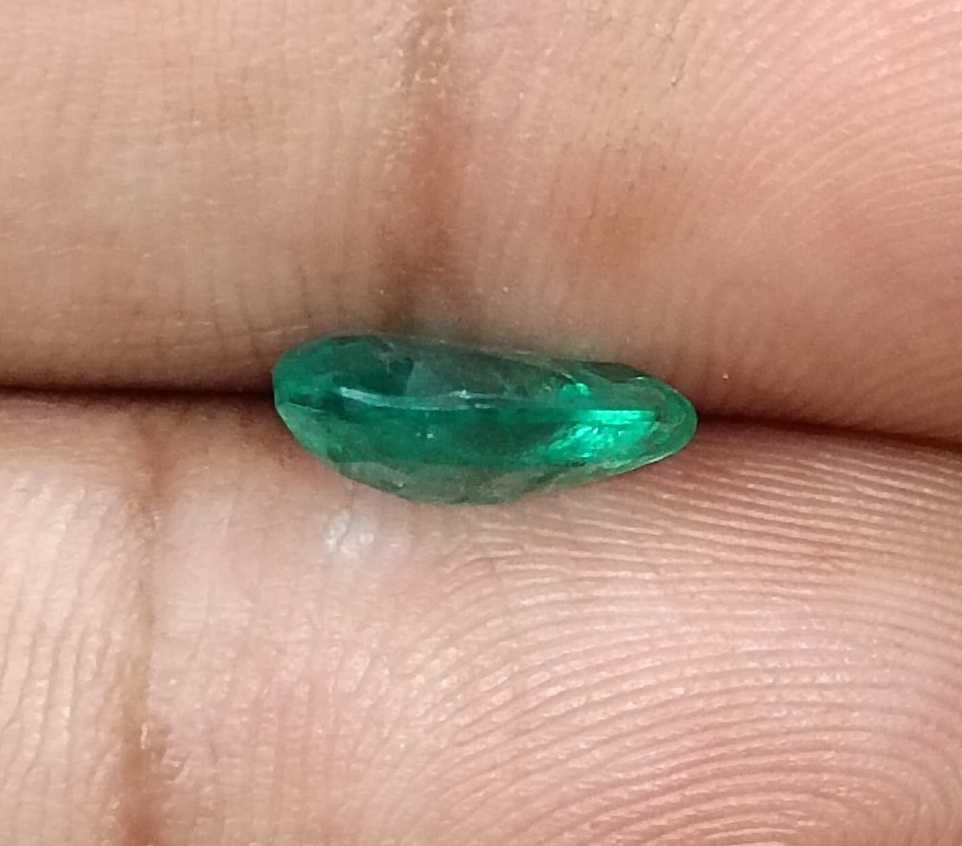 GSI certified 1.65ct sea green pear cut Zambian emerald loose gemstone 