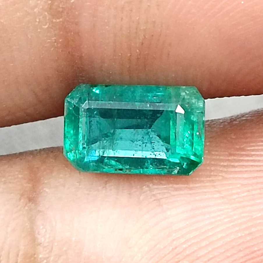 GSI USA certified 1.83ct octagon cut Zambian emerald stone /