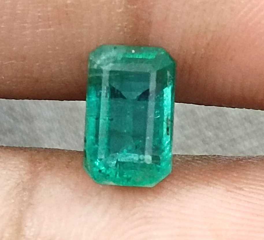 GSI USA certified 1.83ct octagon cut Zambian emerald stone 