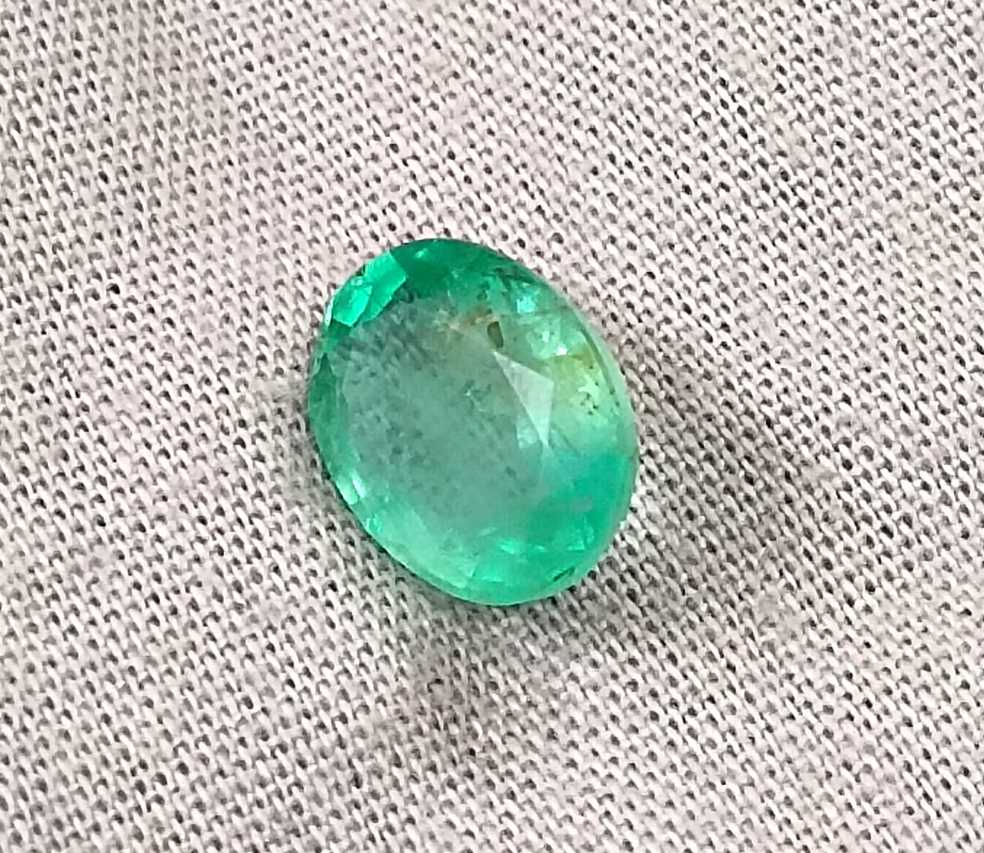 GSI certified 2.60ct sea green Panjshir emerald oval cut loose gemstone 