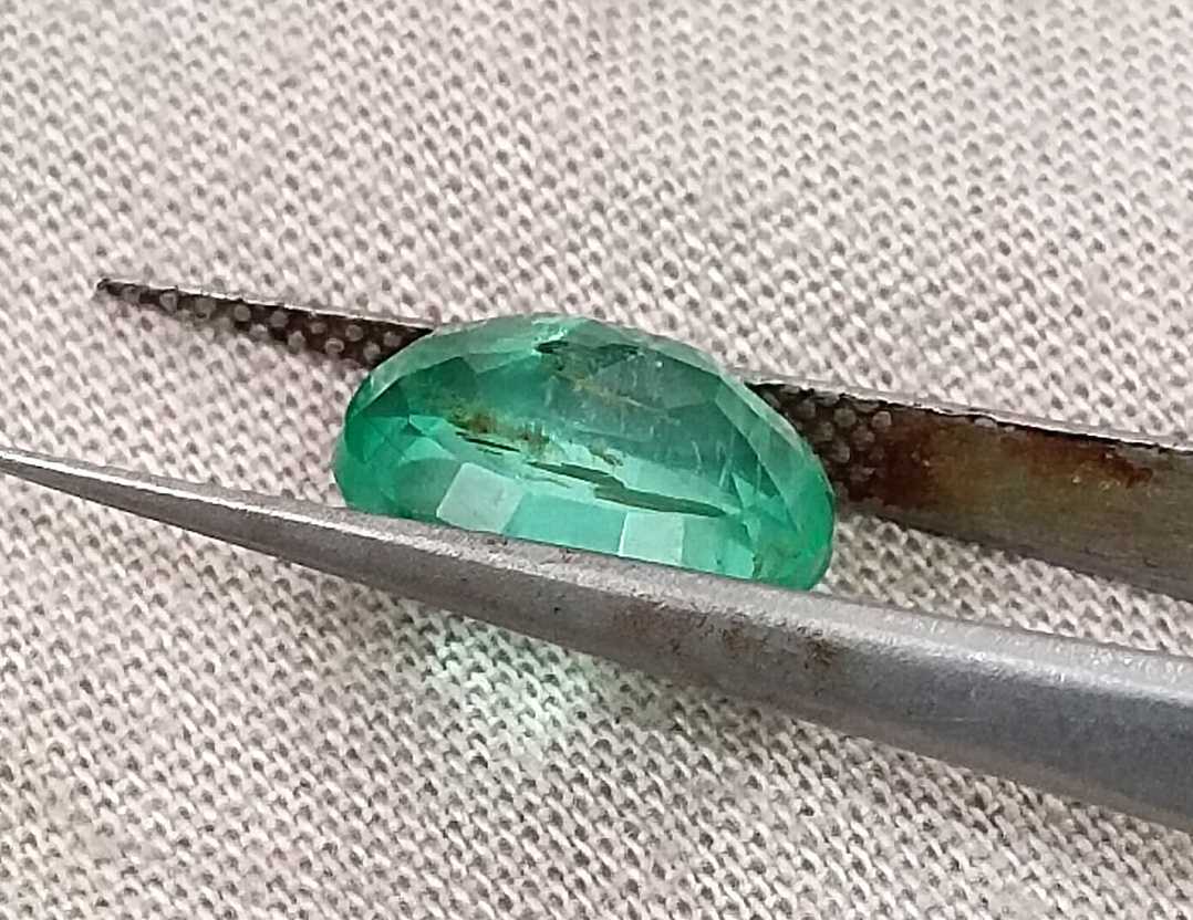GSI certified 2.60ct sea green Panjshir emerald oval cut loose gemstone 
