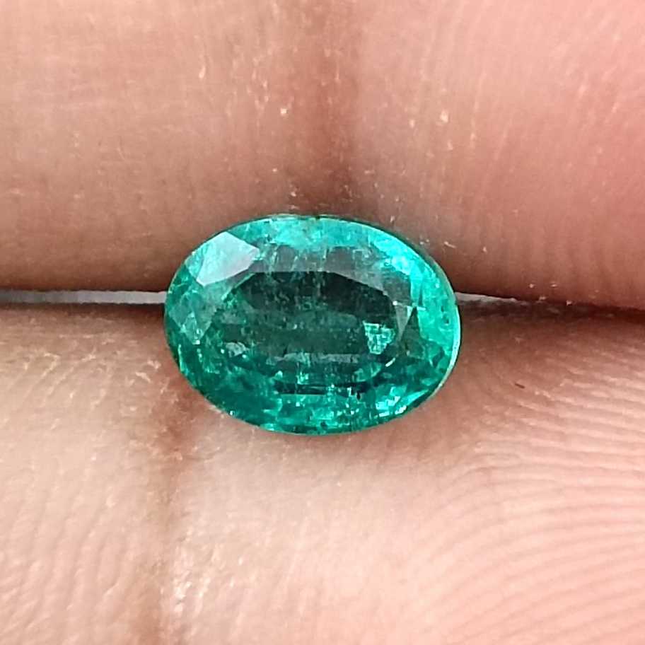 1.26 Natural Zambian emerald oval cut minor oiled loose gemstone /