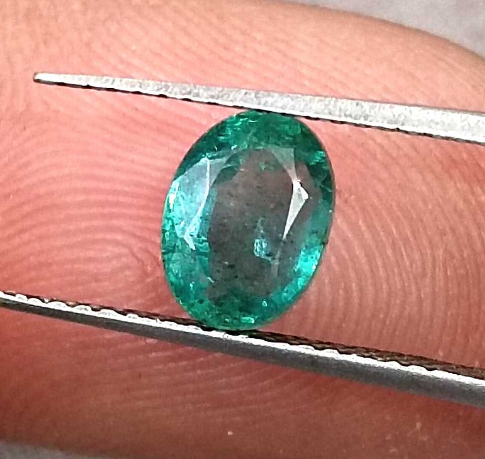 1.26 Natural Zambian emerald oval cut minor oiled loose gemstone 