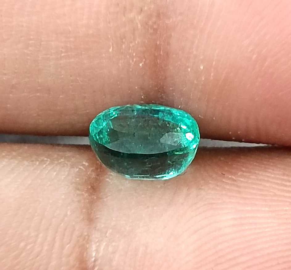 1.26 Natural Zambian emerald oval cut minor oiled loose gemstone 
