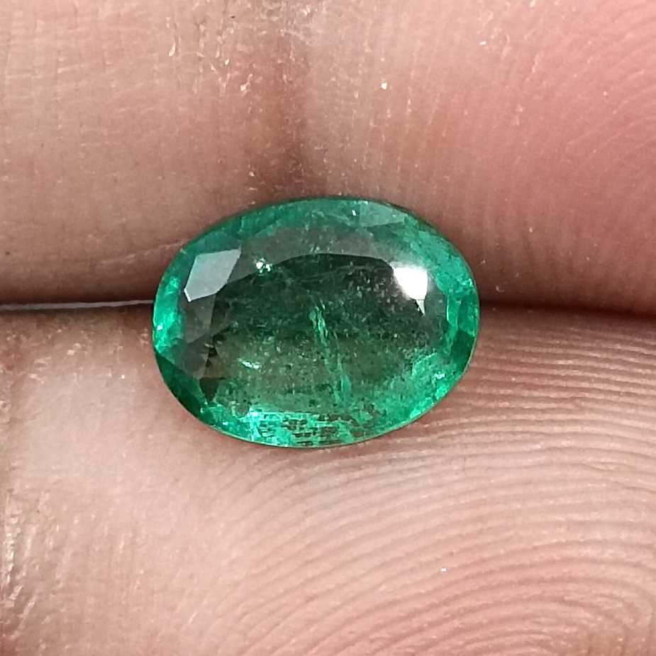 1.61ct Medium deep green oval cut Zambian Emerald loose Gemstone /