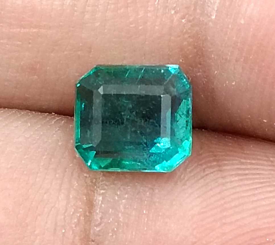 2.09ct Medium deep green Zambian emerald emerald cut gemstone