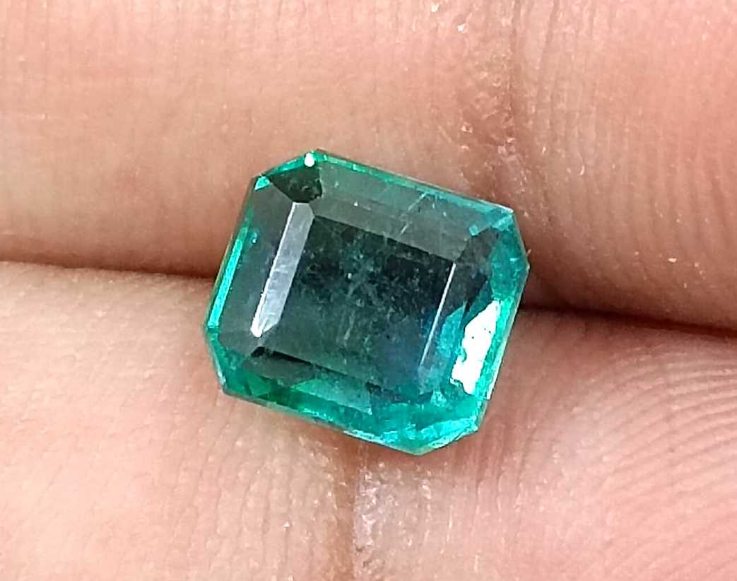 2.09ct Medium deep green Zambian emerald emerald cut gemstone