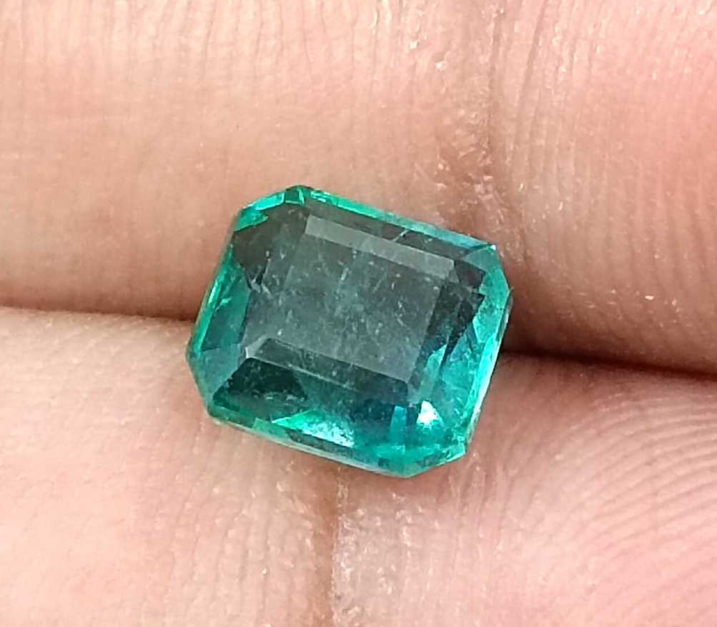 2.09ct Medium deep green Zambian emerald emerald cut gemstone