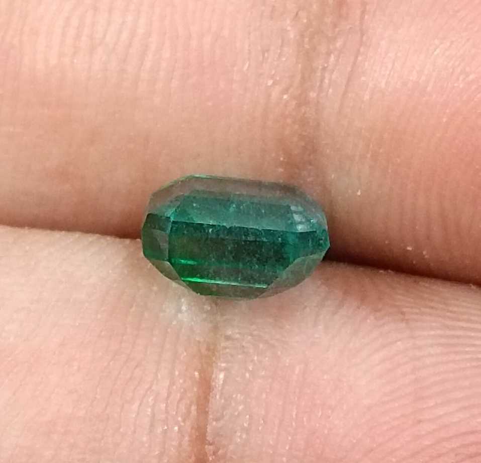 2.09ct Medium deep green Zambian emerald emerald cut gemstone
