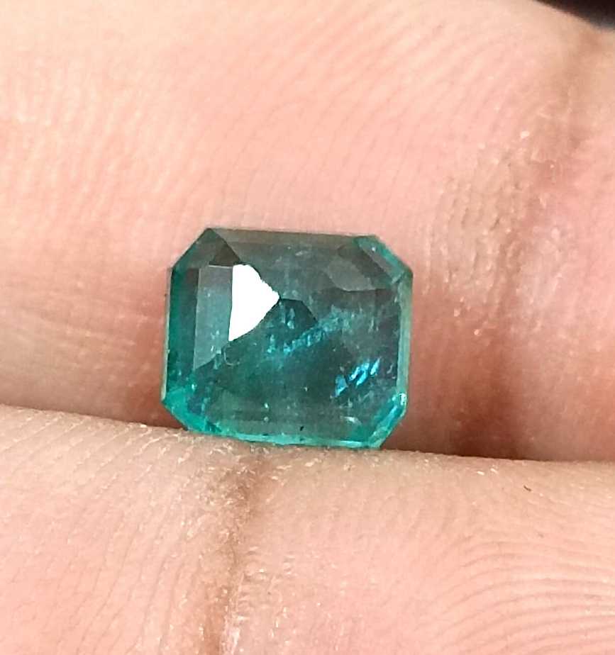 2.09ct Medium deep green Zambian emerald emerald cut gemstone
