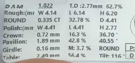 0.34ct G SI3 White diamond natural round brilliant cut loose stone 