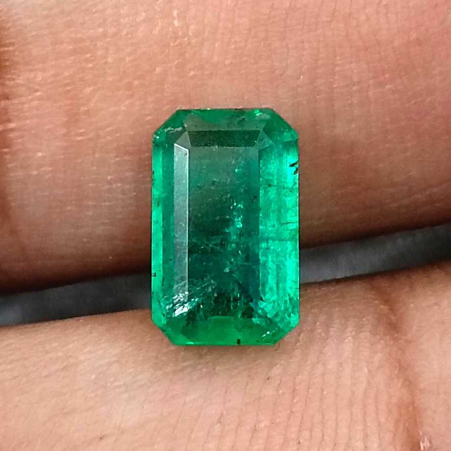 1.92cts GSI certified natural Panjshir emerald octagon cut gemstone/
