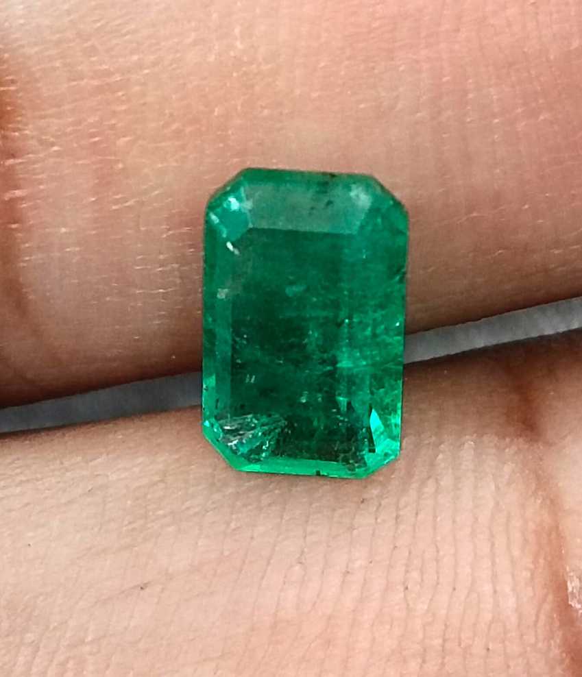 1.92cts GSI certified natural Panjshir emerald octagon cut gemstone