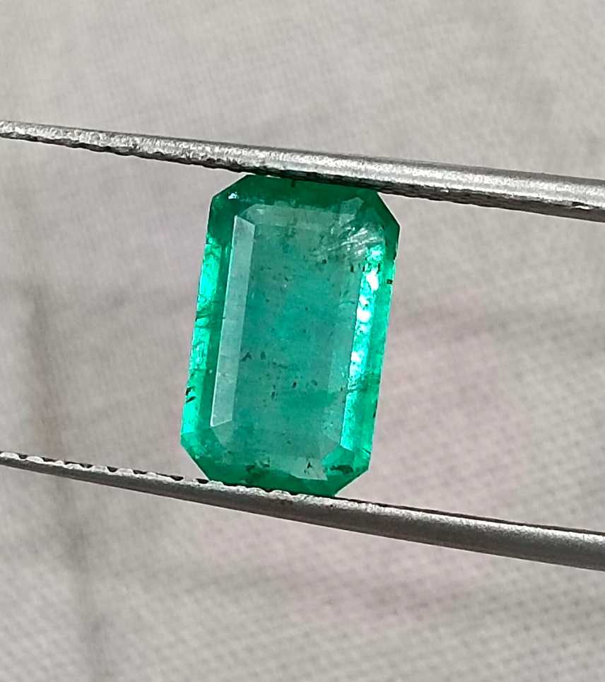 1.92cts GSI certified natural Panjshir emerald octagon cut gemstone