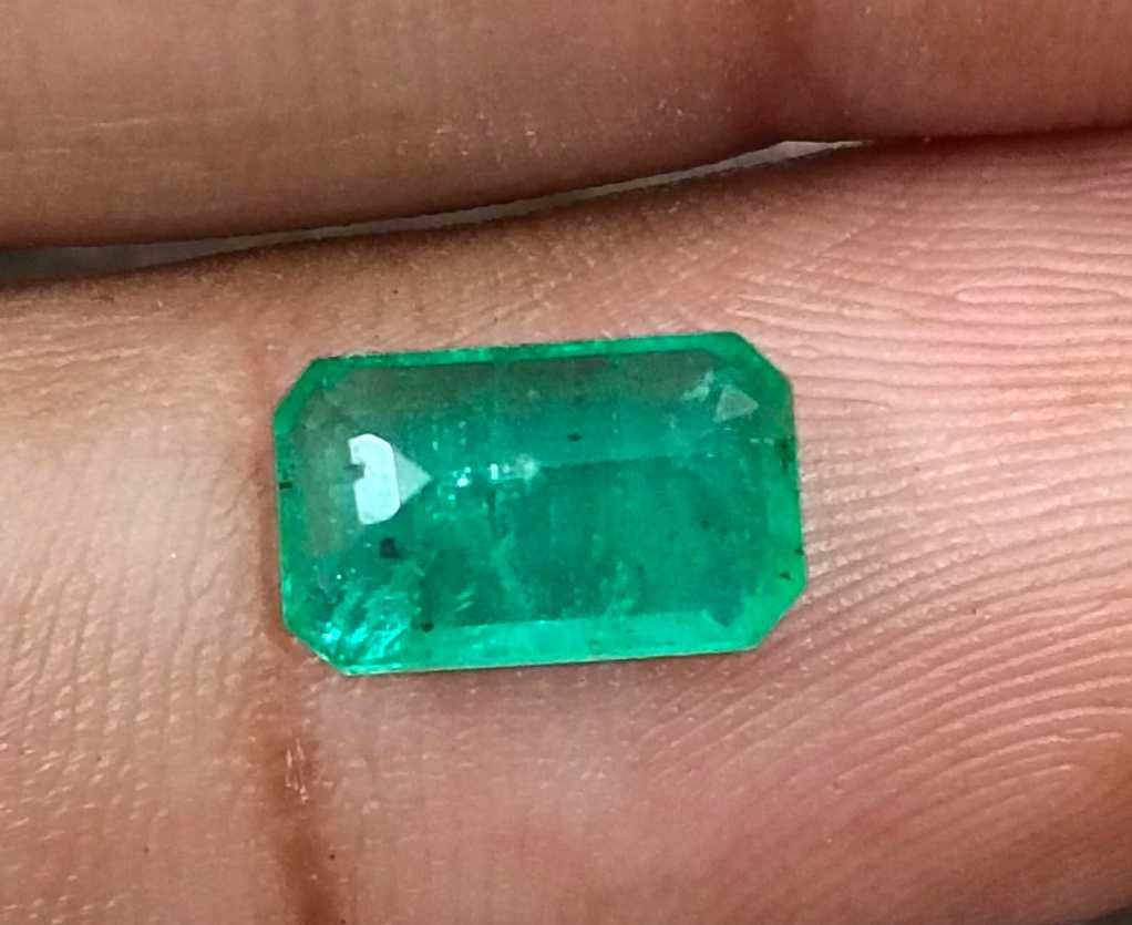 1.92cts GSI certified natural Panjshir emerald octagon cut gemstone