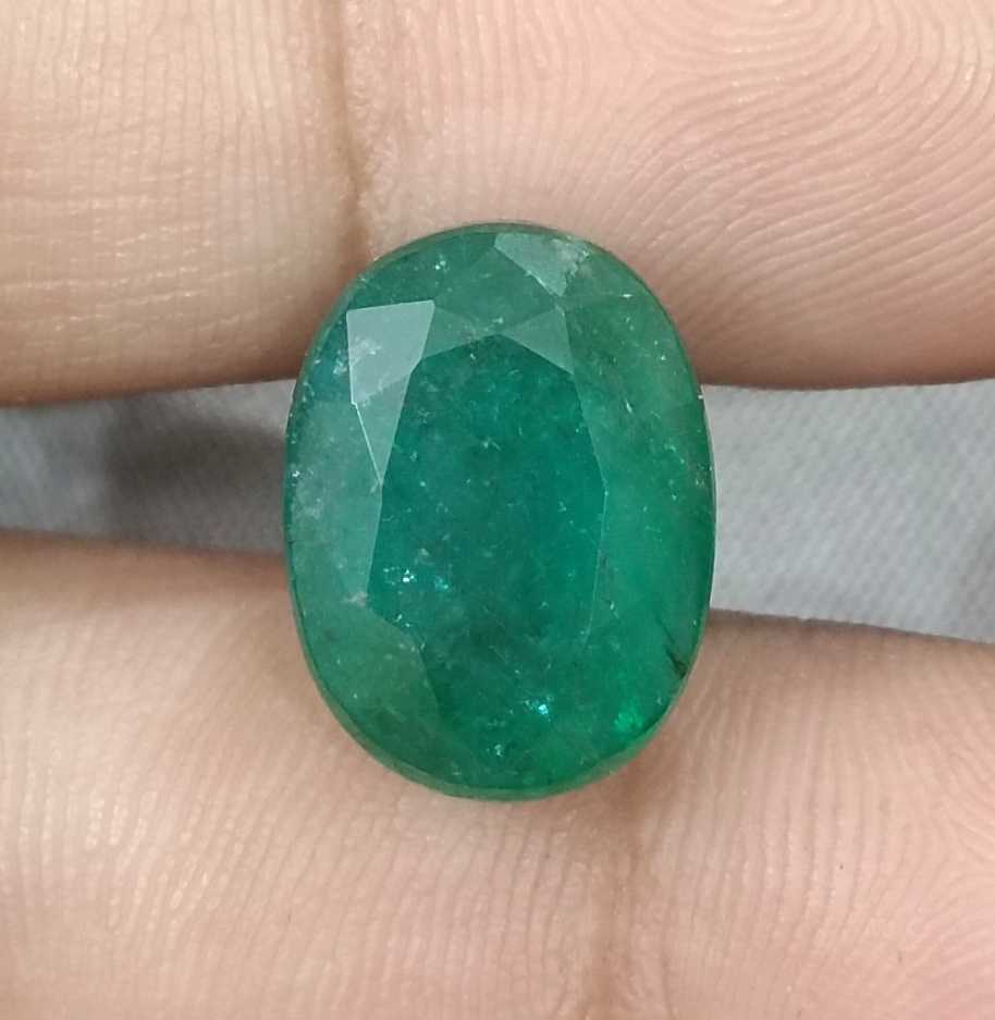 10.50ct Deep forest green oval cut Zambian emerald.