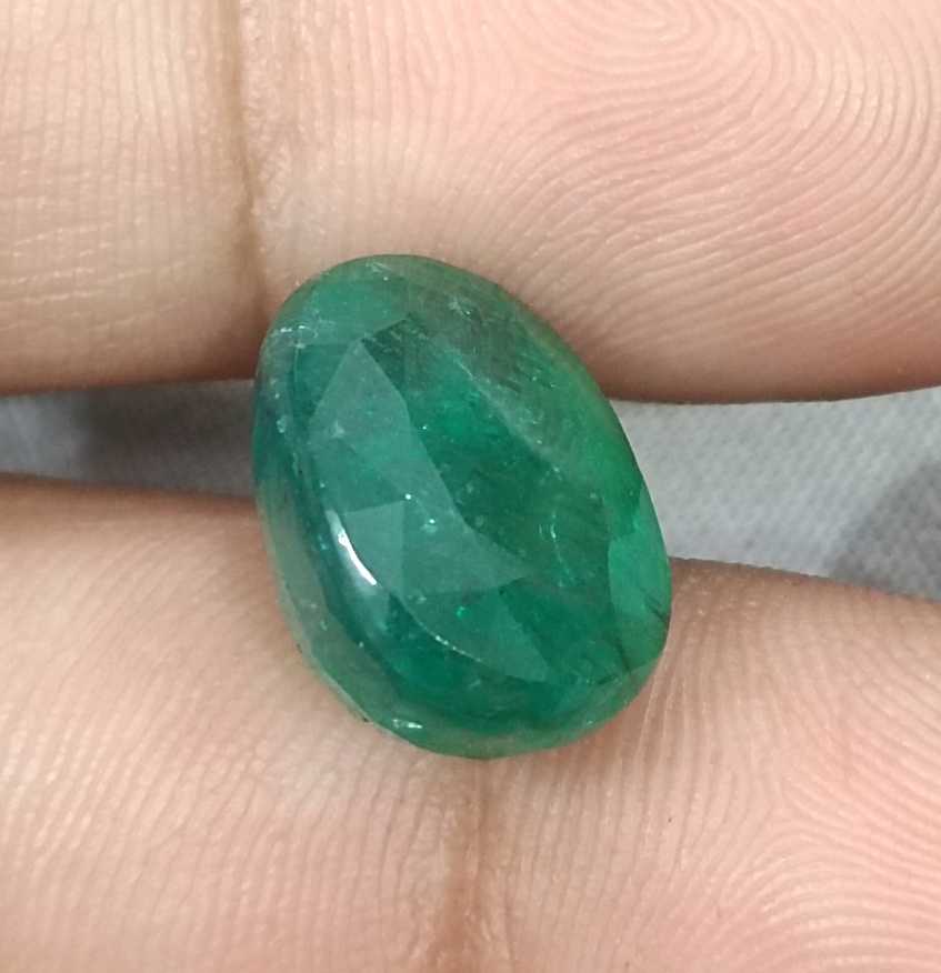10.50ct Deep forest green oval cut Zambian emerald.