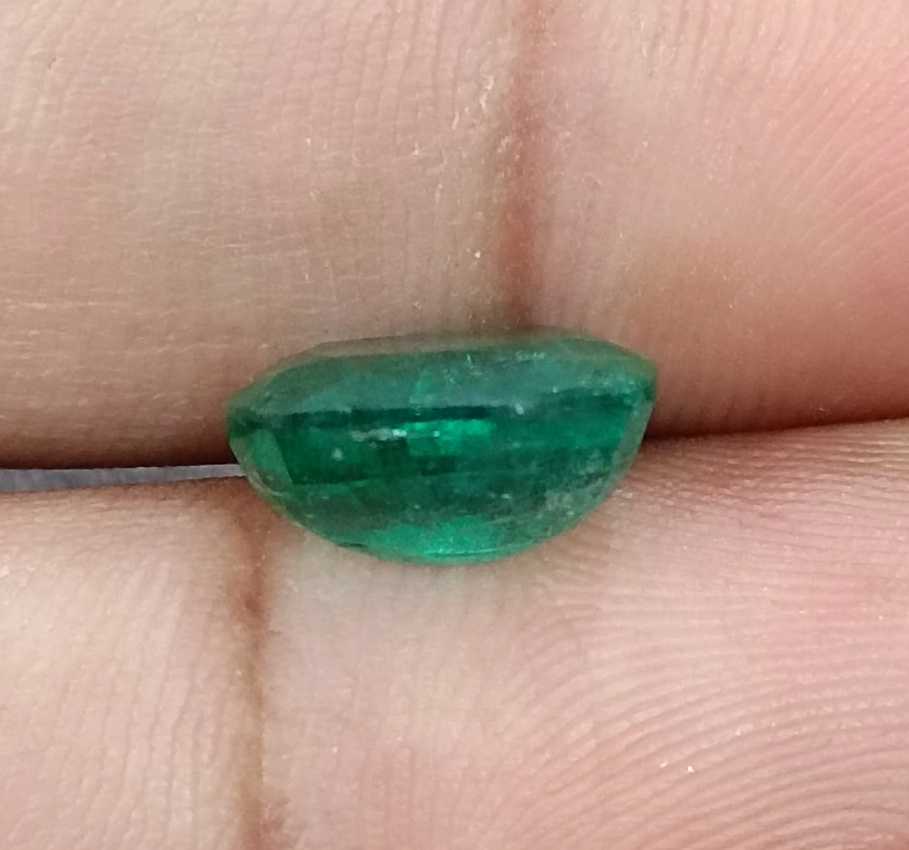 4.25ct Medium deep green cushion cut Zambian emerald.